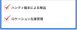 ハンディ端末による検品,ロケーション在庫管理